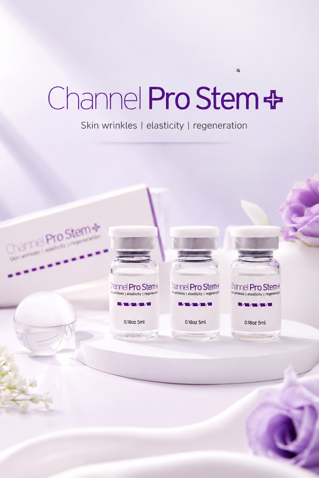 Channel pro stem plus ampoule, channel pro triple exosome serum for microchanneling, microneedling